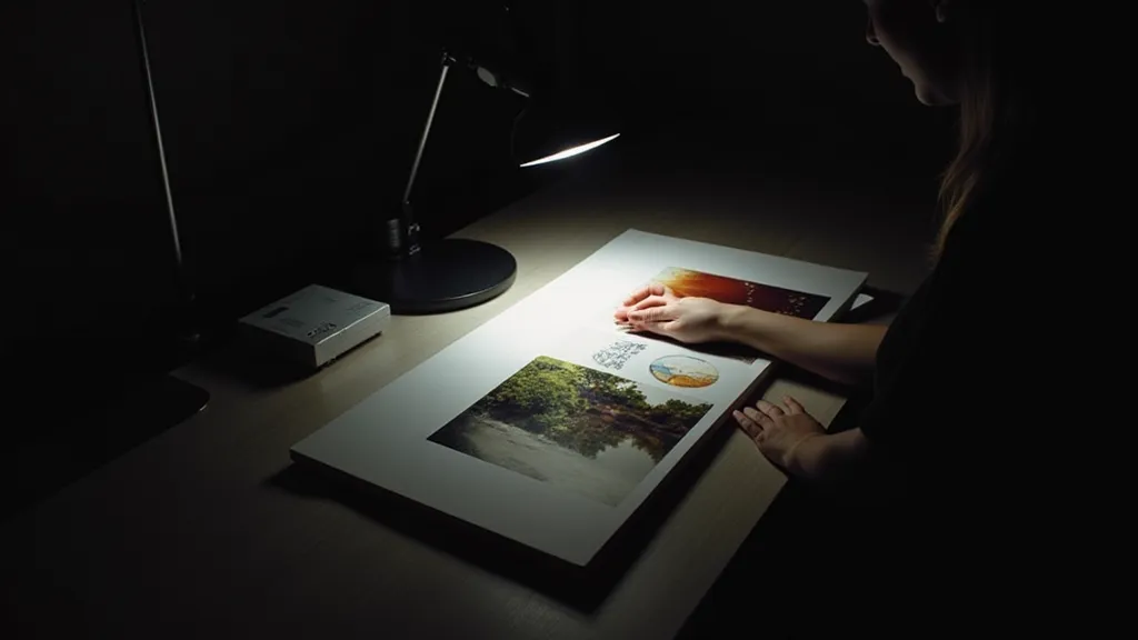 Darkroom setup for contact printing.