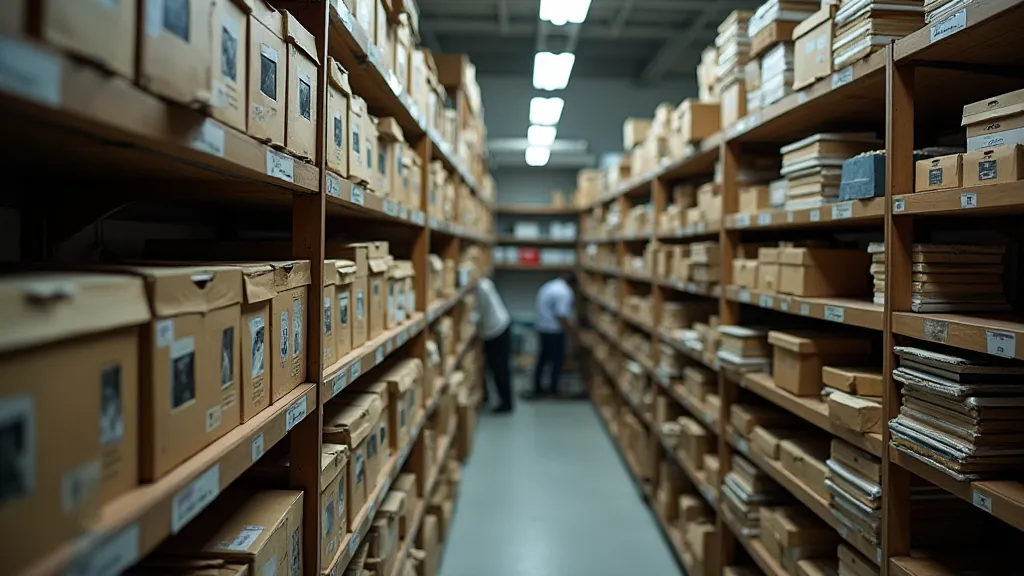 Photography storage area with archival boxes
