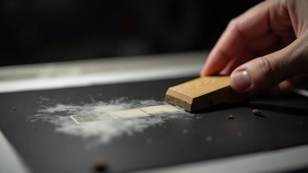 A dodging and burning tool in use.