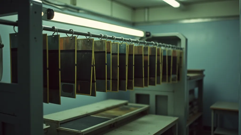 Film negatives hanging to dry