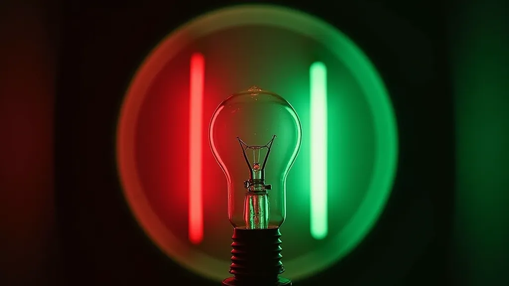 A close-up of a safe light bulb and filter.
