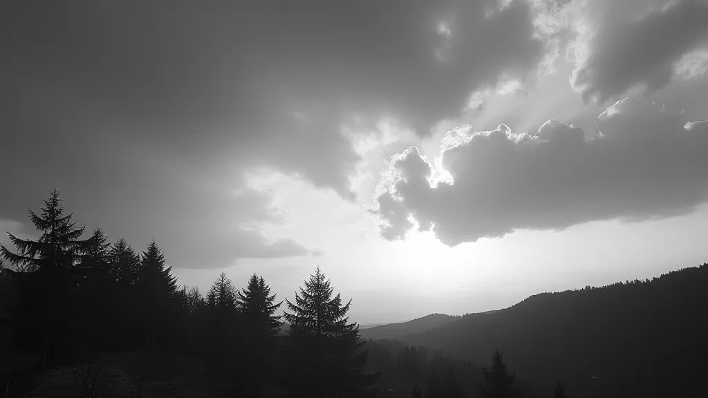 Landscape photograph with split grade printing effect